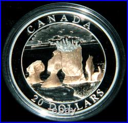 2004 Canada $20 Natural Wonders Series Hopewell Rocks 1oz. 999 Gilt Silver Coin