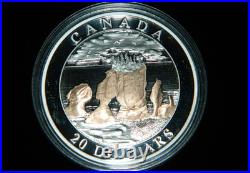 2004 Canada $20 Natural Wonders Series Hopewell Rocks 1oz. 999 Gilt Silver Coin
