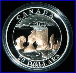 2004 Canada $20 Natural Wonders Series Hopewell Rocks 1oz. 999 Gilt Silver Coin