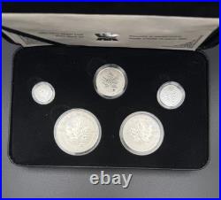 2004 Canada Silver Maple Leaf Privy Mark Set 5-Coin. 9999 RCM Box COA