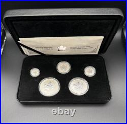 2004 Canada Silver Maple Leaf Privy Mark Set 5-Coin. 9999 RCM Box COA