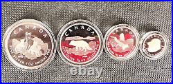 2004 Canada The Arctic Fox Proof Fractional 4 Silver Coin Set