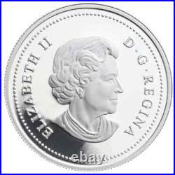 2005 $1 Canada's National Flag, 40th Anniversary Enamel Proof Pure Silver Coin