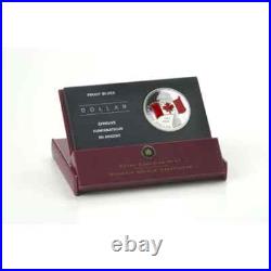 2005 $1 Canada's National Flag, 40th Anniversary Enamel Proof Pure Silver Coin