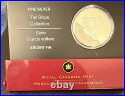 2005 Canada 1 oz. 999 Fine Silver Proof Holo Coin Tall Ships 3 Masted Ship