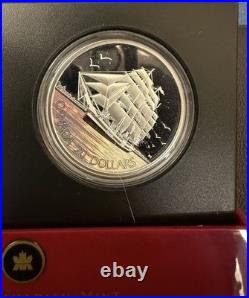 2005 Canada 1 oz. 999 Fine Silver Proof Holo Coin Tall Ships 3 Masted Ship