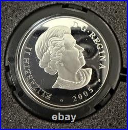 2005 Canada 1 oz. 999 Fine Silver Proof Holo Coin Tall Ships 3 Masted Ship