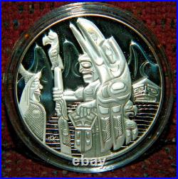2005 Canada $30 Welcome Figure (dzunuk'wa) Totem Pole 1oz Silver Coin & Box