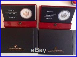 2005 Canada $5 1oz VE & VJ Privy Mark Silver Maple Leaf Coin Set No Tax