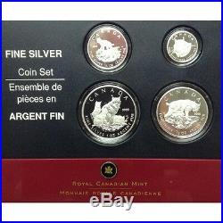 2005 Canada Fractional Set. 9999 Fine Silver Coin Set Lynx