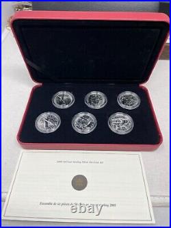 2005 Canada Sterling Silver 50 Cent 6 Coin Proof Set WWII Commemorative 60th