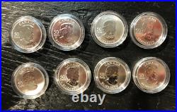 2005 Lot of 8 Canada 50 cent silver coin Hockey players