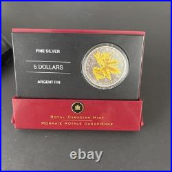 2006 $5 Silver Maple Leaf Coloured Coin-silver Maple. 9999 & 31.390 Gram
