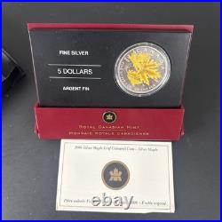 2006 $5 Silver Maple Leaf Coloured Coin-silver Maple. 9999 & 31.390 Gram