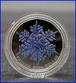 2006 Canada $1 Sterling Silver Snowflake Coin Colourized Loonie Carols Encapsula