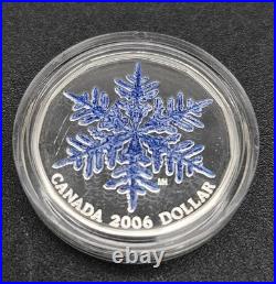 2006 Canada $1 Sterling Silver Snowflake Coin Colourized Loonie Carols Encapsula