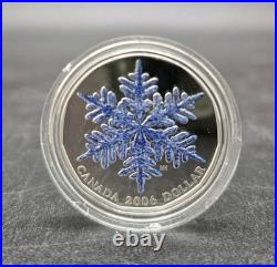 2006 Canada $1 Sterling Silver Snowflake Coin Colourized Loonie Carols Encapsula