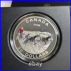 2006 Canada $30 Sterling Silver Coin Dog Sled Team