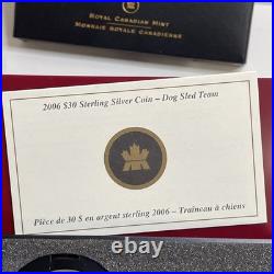 2006 Canada $30 Sterling Silver Coin Dog Sled Team