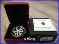 2007 $20 Canada Iridescent Crystal Snowflake 1 oz Silver Coin. Box COA. No Tax