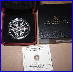 2007 $20 Canada Silver Coin Iridescent Snowflake Swarovski Crystal w COA & Box