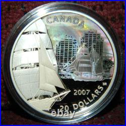 2007 CANADA $20 TALL SHIPS BRIGANTINE 1OZ. 9999 SILVER COIN WithHOLOGRAM + BOX