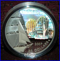2007 CANADA $20 TALL SHIPS BRIGANTINE 1OZ. 9999 SILVER COIN WithHOLOGRAM + BOX