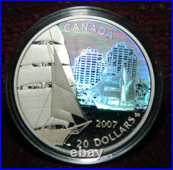 2007 CANADA $20 TALL SHIPS BRIGANTINE 1OZ. 9999 SILVER COIN WithHOLOGRAM + BOX