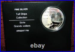 2007 CANADA $20 TALL SHIPS BRIGANTINE 1OZ. 9999 SILVER COIN WithHOLOGRAM + BOX