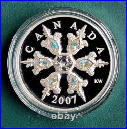 2007 CANADA coin $20 50 g. 925 silver Iridescent Crystal Snowflake in OGP