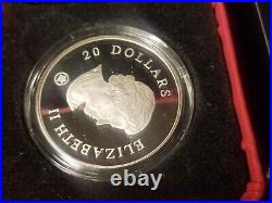 2007 Canad $20 Silver Coin Blue Crystal Snowflake