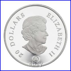 2007 Canada $20 Blue Crystal Snowflake Aquamarine, 1.5 oz Silver Coin