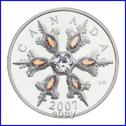 2007 Canada $20 Fine Silver Coin Iridescent Crystal Snowflake