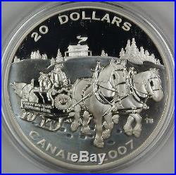 2007 Canada $20 Holiday Sleigh Ride Proof 1oz. 9999 Silver Coin- with Box & COA