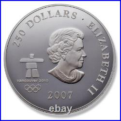 2007 Canada $250 1 Kilo Pure Silver Coin Early Canada Olympics