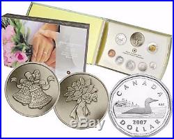 2007 Canada Wedding Gift Set Proof Coins with Scarce Sterling Silver Loonie