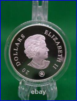 2007 RCM Blue Swarovski Crystal Snowflake $20 Silver Coin LOW SERIES NUMBER
