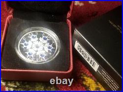 2008 Canad $20 Silver Coin Sapphire Crystal Snowflake