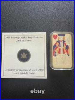 2008 Canada $15 Sterling Sterling Silver Jack of Hearts Playing Card Coin RCM