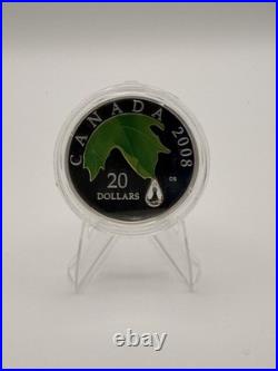 2008 Canada $20 Fine Silver Coin Crystal Raindrop 2008 Canada $20 Fine Silver Coin Crystal Raindrop