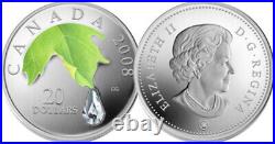 2008'Crystal Raindrop' Proof $20 Pure Silver Coin (12331) OOAK
