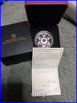 2009 $20 Silver Coin Red Crystal Snowflake Mintage 04038/15000