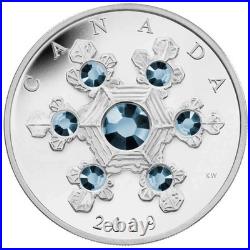2009 Canada $20 Fine Silver Coin Blue Crystal Snowflake