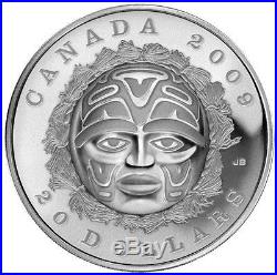 2009 Canada $20 Fine Silver Coin Moon Mask