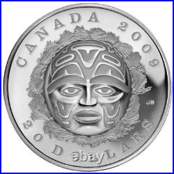 2009 Canada $20 Pure Silver Coin Summer Moon mask