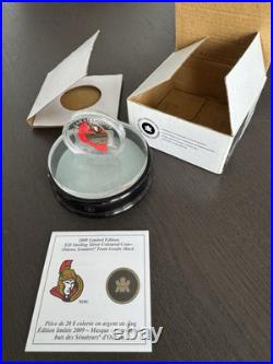 2009 Canada $20 Silver Coin Ottawa Senators Goalie Mask Low Mintage