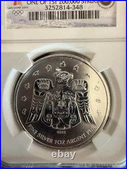 2009 Canada C$5 Vancouver Olympics 2010 Silver Coin NGC MS69 Thunderbird 1oz