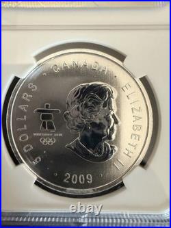 2009 Canada C$5 Vancouver Olympics 2010 Silver Coin NGC MS69 Thunderbird 1oz