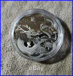 2010, 2011, 2012 Canada 3-Coins $15 Lunar Scalloped Lotus Silver in Display Case