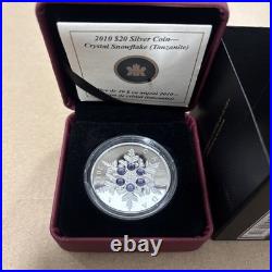 2010 CANADA $20 Swarovski Tanzanite Crystal SNOWFLAKE Proof Silver Coin